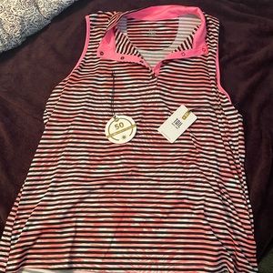 Bright pink golf tank top